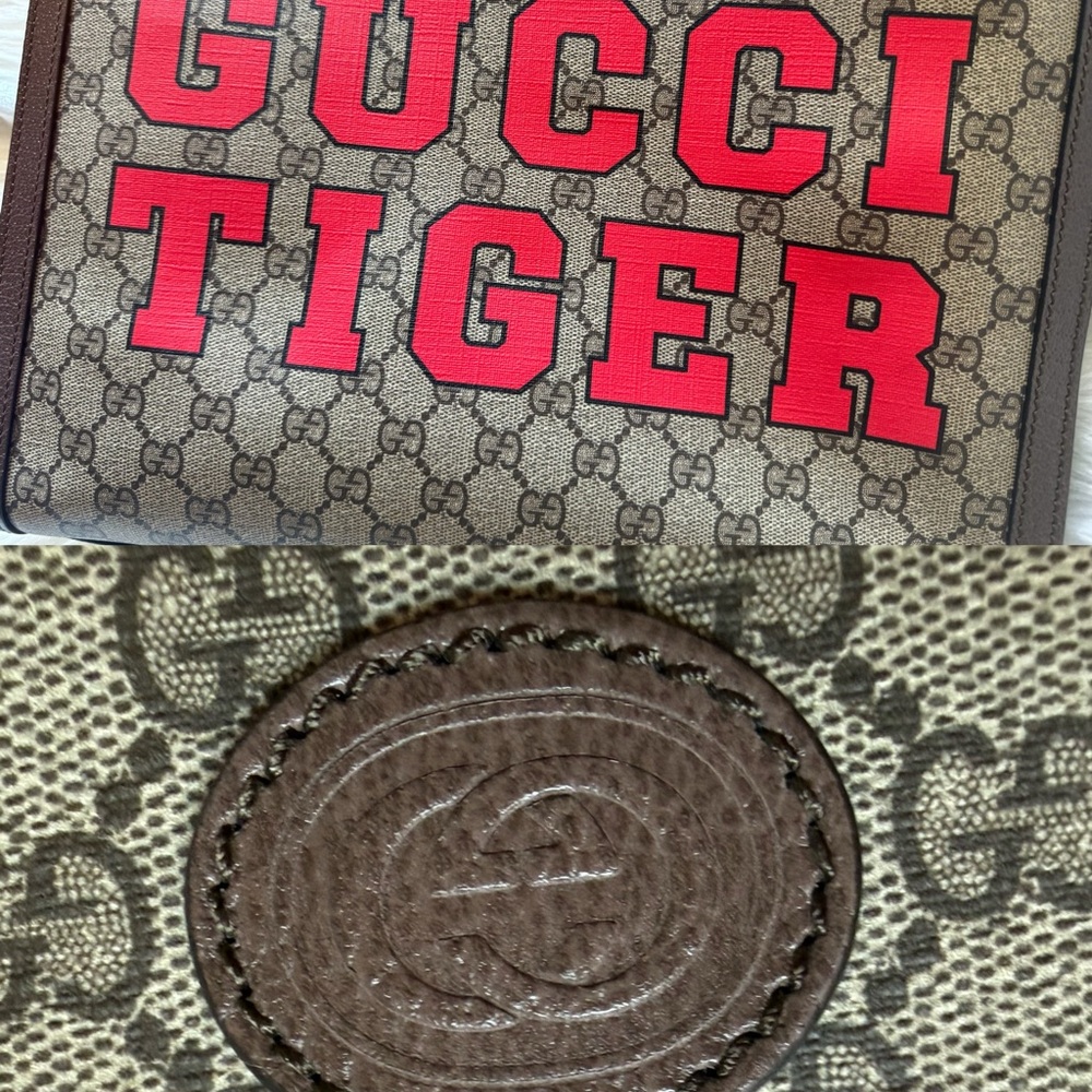 Gucci GG Supreme Tote Bag – PVC Coated Canvas & Leather – Beige - Picture 13 of 16
